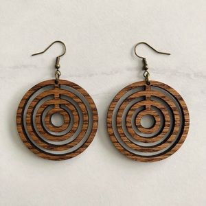Wooden Sakura Earrings
